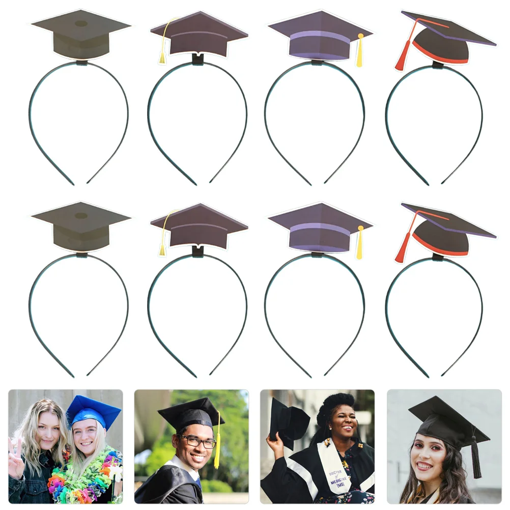 

Graduation Party Headdress Hair Hoop Supplies Headband Grad Head Headbands Hat Dress Bopper Doctoral Fancy High School Funny