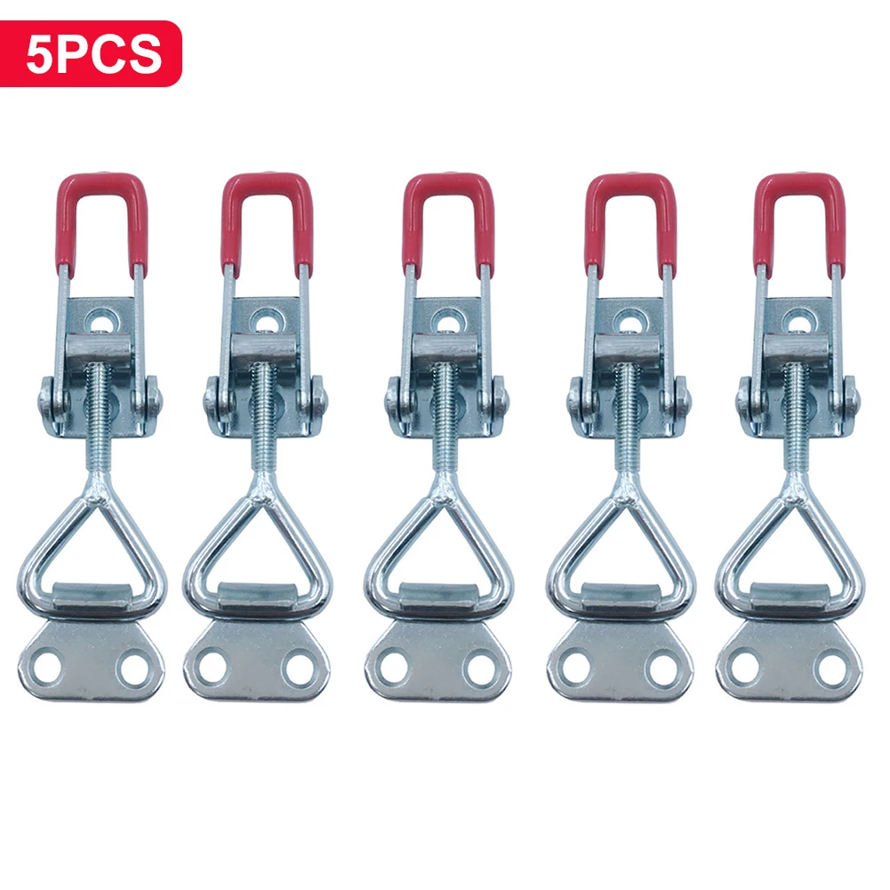 

5PCS Toggle Catch Latch Adjustable Cabinet Boxes Case Chest Catch Metal Toggle Clamp Latch Hasp Heavy Duty 150KG/330lbs Holding