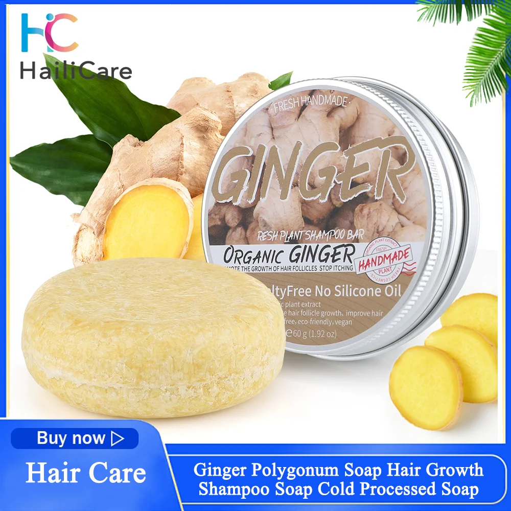 

Ginger Polygonum Soap Hair Growth Shampoo Soap Pure Plant Organic Handmade Cold Processed Fast Growth Shampoos Hair Care Soaps