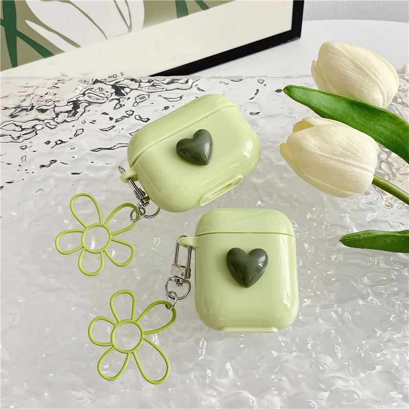 

For Airpods Pro case cute Korean flower keychain cover airpods 2 3 Protect Silicone TPU headphone Case air pod 3