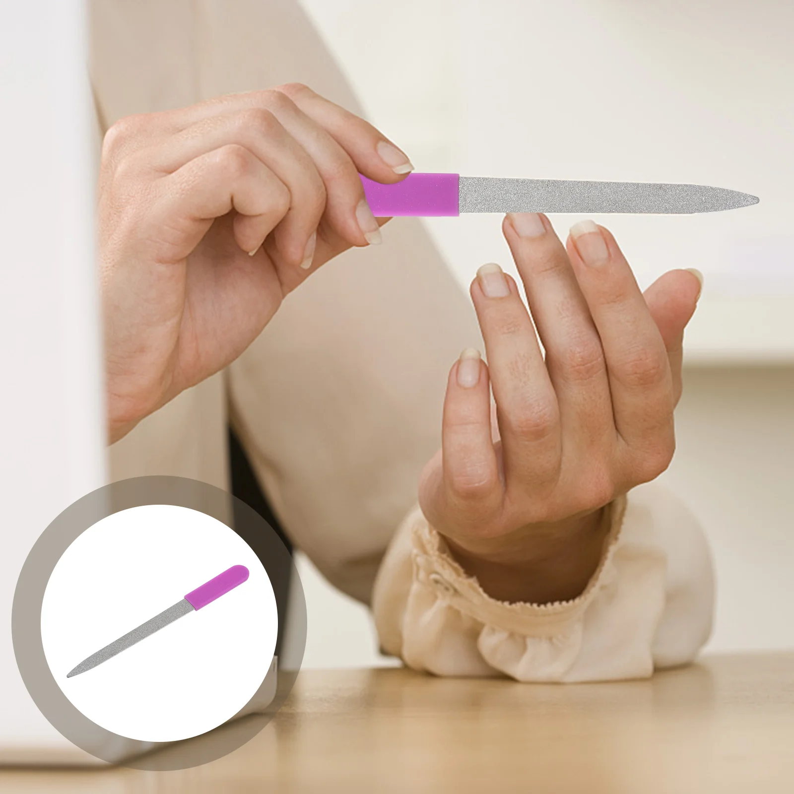 2 шт. двухсторонняя пилочка для ногтей из нержавеющей стали прямые пилочки