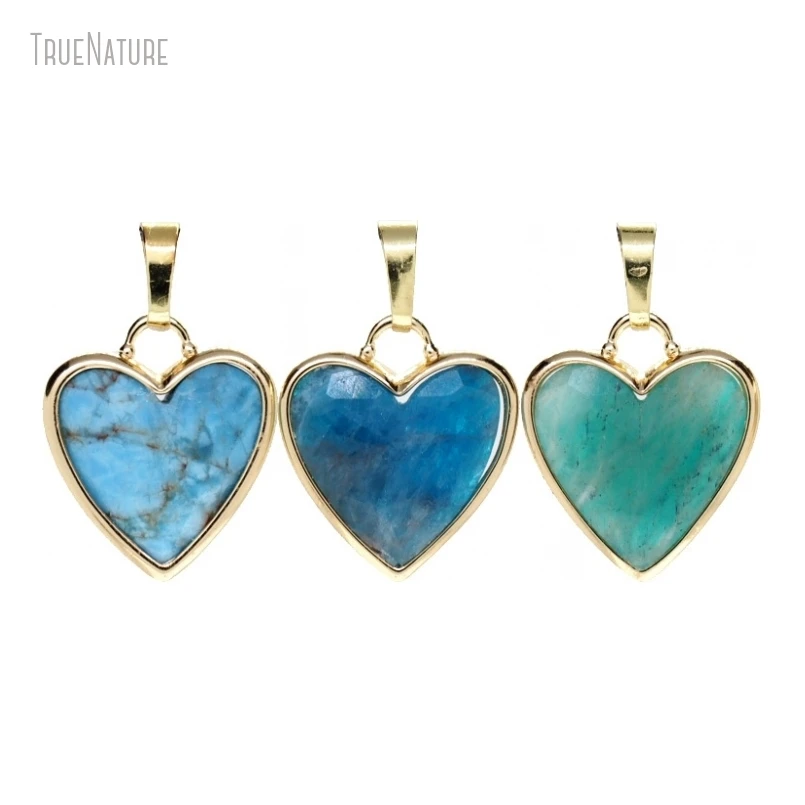 

10 шт. оптовая продажа, Золотой апатит, подарок для нее, ювелирные изделия, подвеска в форме сердца