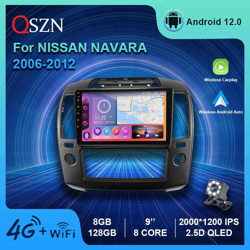 

QSZN 2K QLED Android 12 Car Radio For Nissan Navara 2006-2012 D40 Multimedia Video Player GPS 4G Carplay Auto Navigation DSP IPS