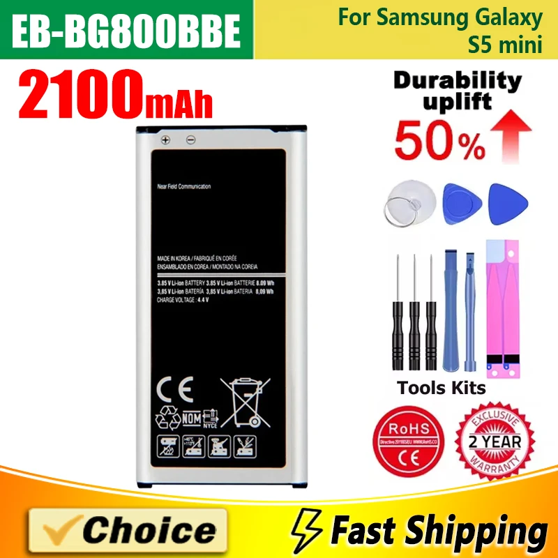 EB-BG800CBE/BBE Новый Сменный телефонный литиевый аккумулятор для Samsung Galaxy S5 Mini G800F G870A