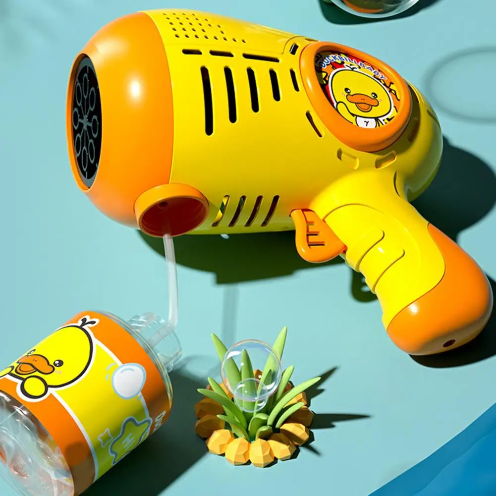 

Cute No-spill Automatic Duck Bubble Maker Bubble Toy 8 Holes Comfortable to Grip