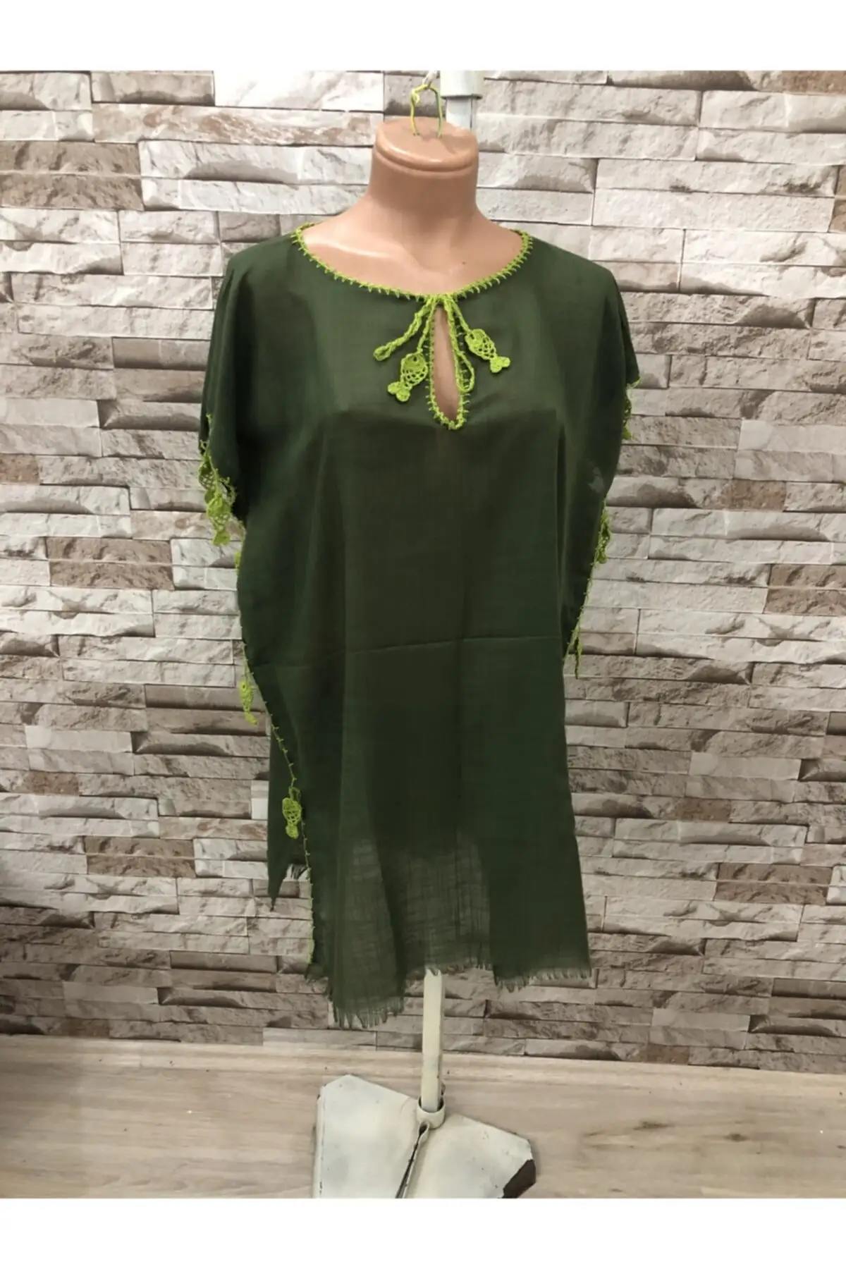 

Women's Pareo Green Swimwear Cover Up Dress Sexy Tunic Suit Beachwear Female Beach Bikini Cover Loose Mini Dress