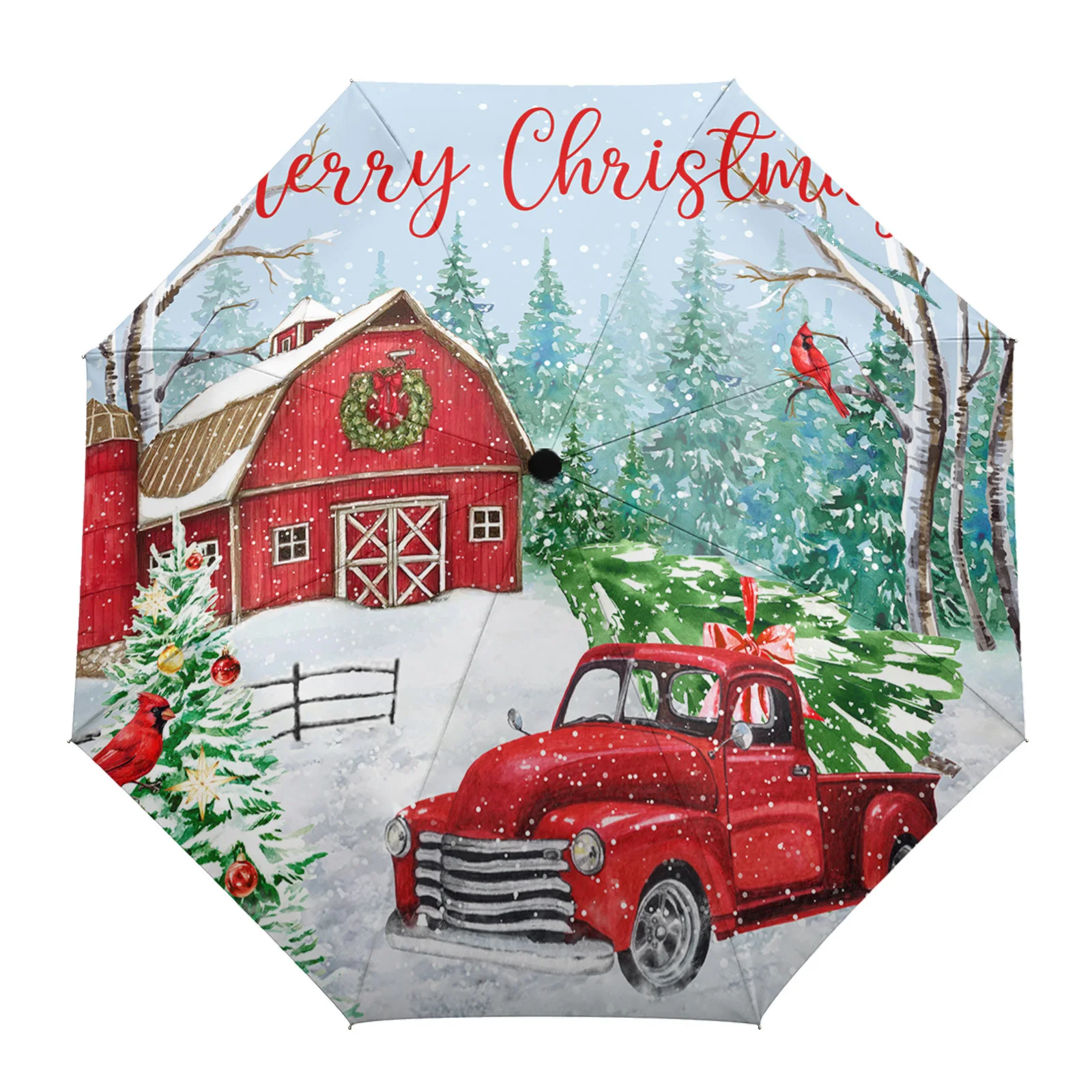 

Рождественская ферма сарай Автомобильный Автоматический зонт складной зонт Портативный Зонтик ветрозащитные зонтики