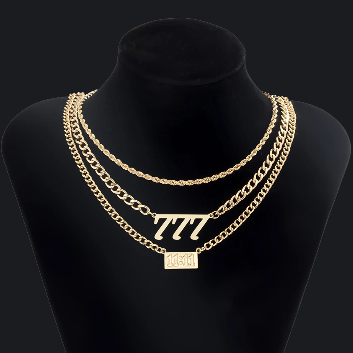 

KunJoe Set Gold Color Chain Necklace Choker for Women Men Multilayer With Figure Pendant Hip Hop Punk Charms Necklace Jewelry