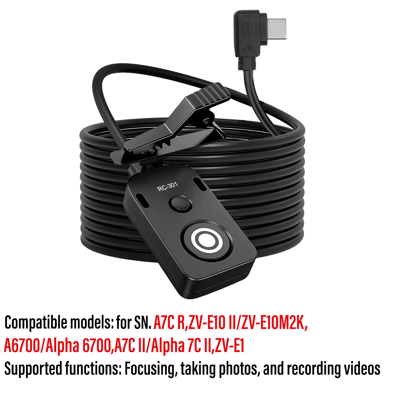 Фото RC301-тип C для Sony A7C II кабель спуска затвора A6700/ZV-E1/ZV-E10 II аксессуары для камеры кабель дистанционного управления №1