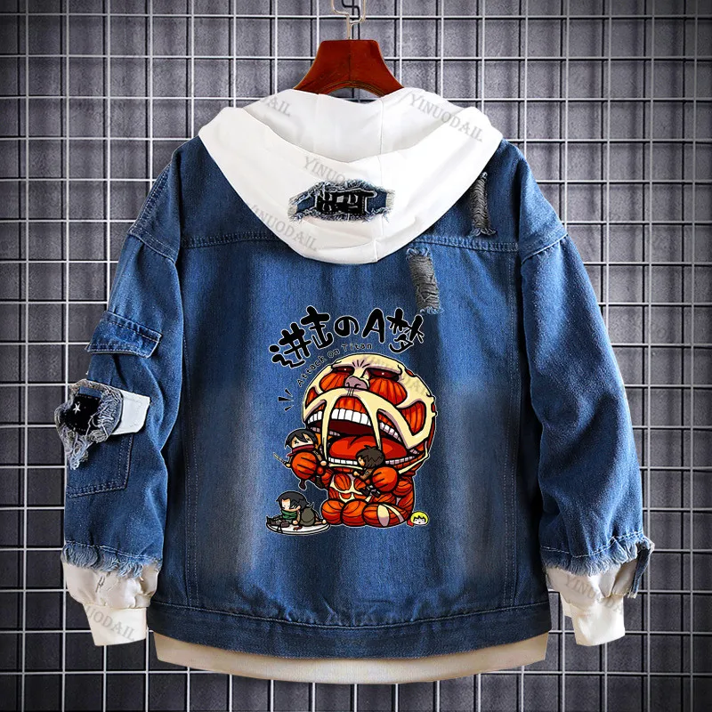 Джинсовая куртка Levi Erwin Smith из коллекции атака на Титанов новинка уличная одежда с