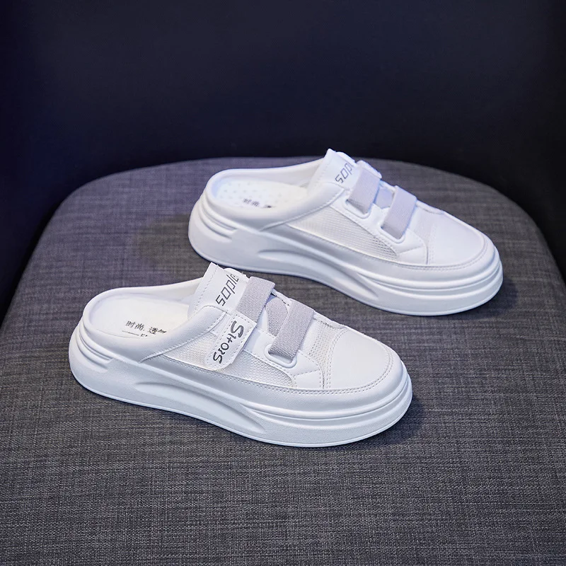 

Fashion Sneaker Women Luxury White Board Shoes Tennis Female Slip on Half Board Shoes Streetwear Skateboard Shoes