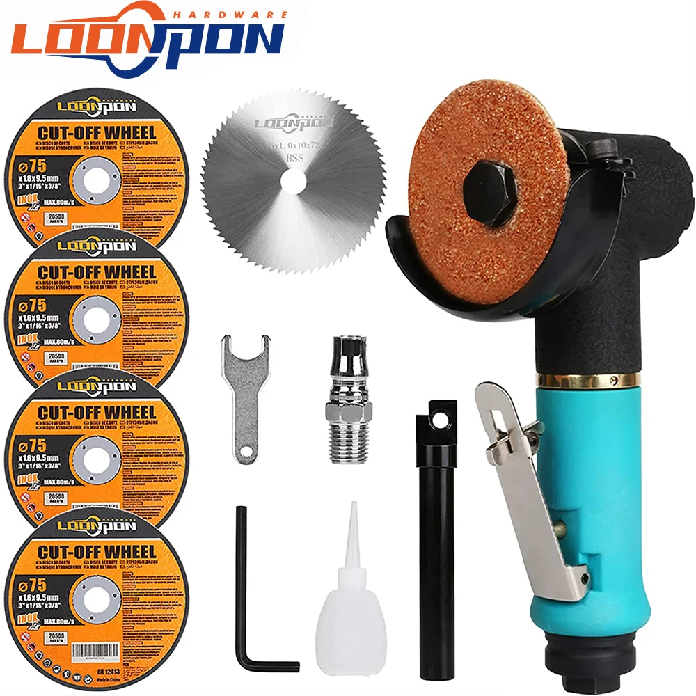 3 Inch Air Angle Grinder Pneumatic Cut Off Tool with 5Pcs 3