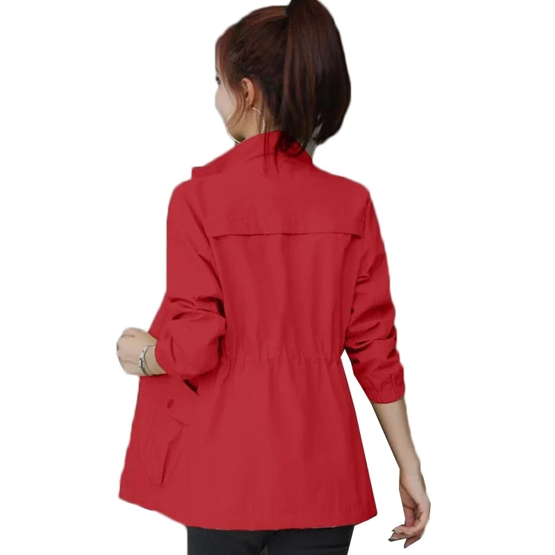 

Women's Short Jacket 2022 Spring Autumn New Casual Windbreaker Stand Collar Tooling Jacket Basic Zipper Coat Tops With Lining
