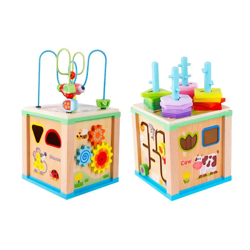 

Busy Cube Kids Activity Center Fine Motor Skills Montessori Shape Recognition Matching Box Early Educational Toys For Boys Girls