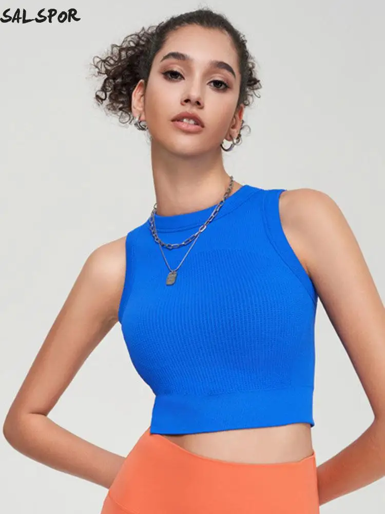 

SALSPOR бесшовный спортивный жилет, противоударное нижнее белье для женщин, тонкое эластичное быстросохнущее женское нижнее белье