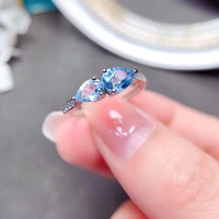 meibapj natural blue topaz water drop fashion ring for women real 925 sterling silver fine wedding jewelry