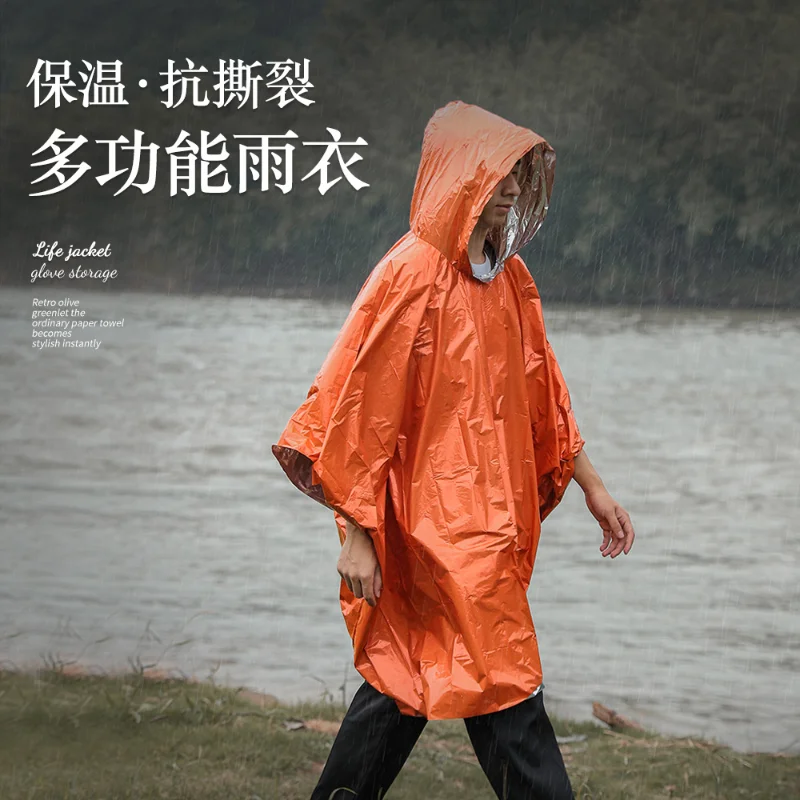 

Outdoor Portable Rain Coat Multifunctiona Thickened Reflective Raincoat Hooded Emergency Rain Poncho Dropship Waterproof Poncho