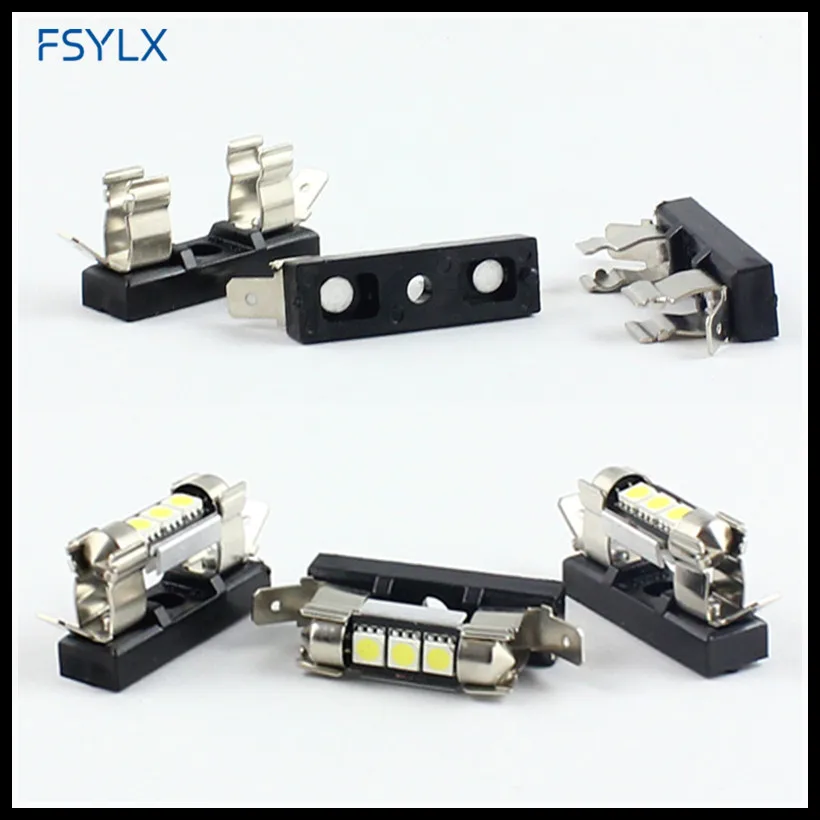 FSYLX Festoon C5W socket adapter for 31mm 36mm Car C5W festoon LED reading lamps led festoon bulb adapter led festoon socket