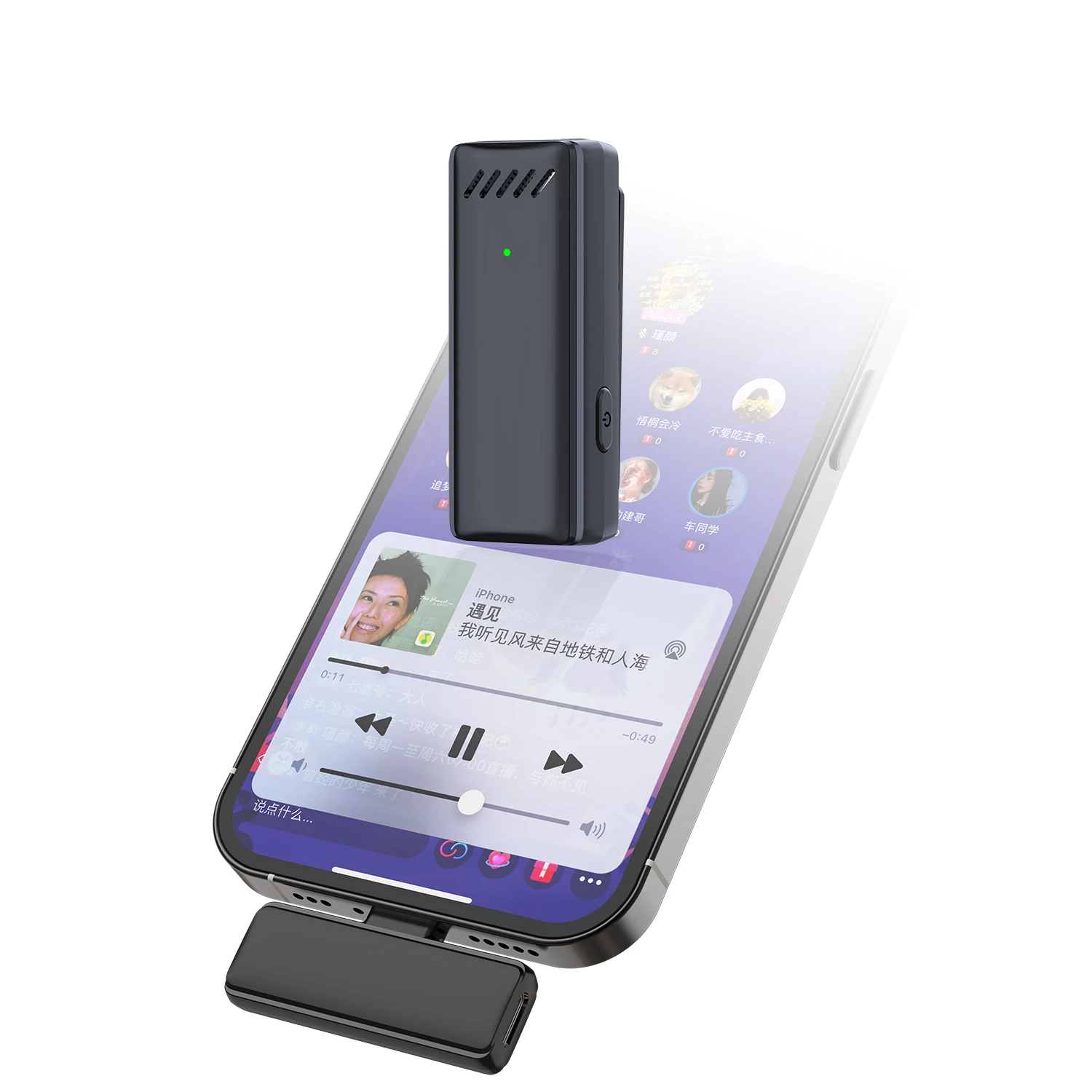 JYYXF S10 Wireless Lavalier Microphone System Audio Video Voice Recording Mic For iPhone Android Mobile Phone Laptop PC Live