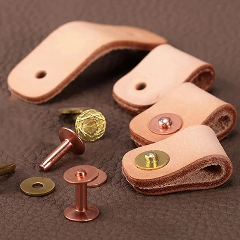 

10pcs Copper Rivets&Burrs Leather Craft Belt Luggage Rivets Studs Permanent Tack Fasteners Solid Brass Rivets Tuds Accessories