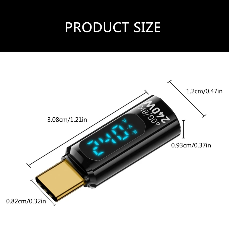 XD99 Мощный адаптер USB C 240 Вт быстрая передача данных со светодиодным дисплеем