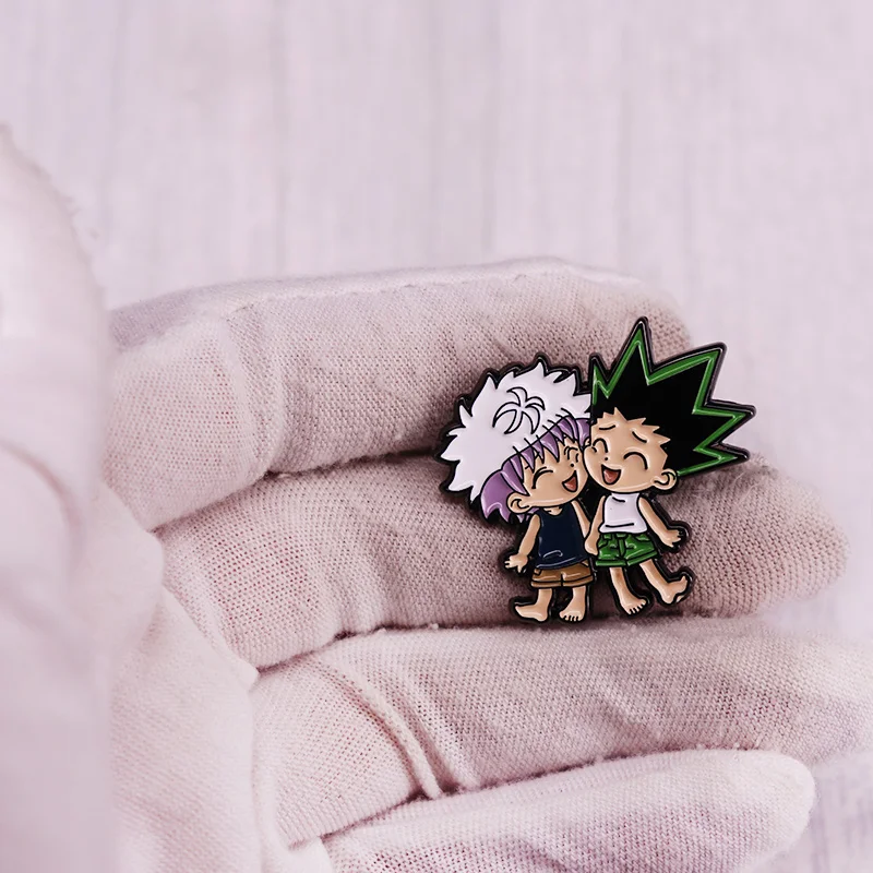 Эмалированная булавка Killua из аниме Hunter X Gon и броши Bff значки украшение для