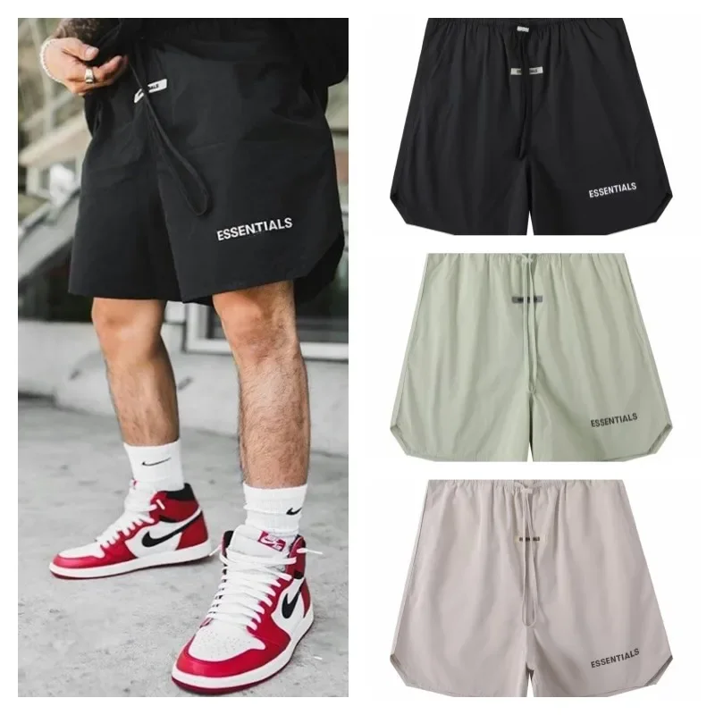 

ESSENTIALS Double Track High Street Trendy Shorts Brand Designer Reflective Nylon Drawstring Men's Pants Casual Couple Shorts