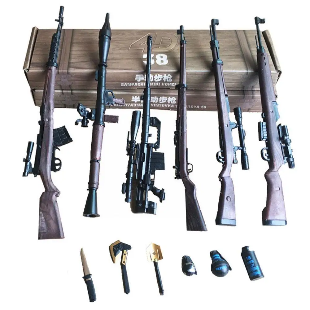 

1pcs 4d 1:6 Assembly Military Weapon Model Scale Toys 38 Inches 12 M200 Rpg Svt-40 Figure Action Gun Toy Gifts Rifle 98k X6y4