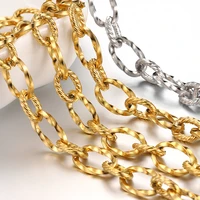 1meter 7mm stainless steel chain gold color thick twist rolo cable chain for jewelry making diy necklace bracelet wholelsale