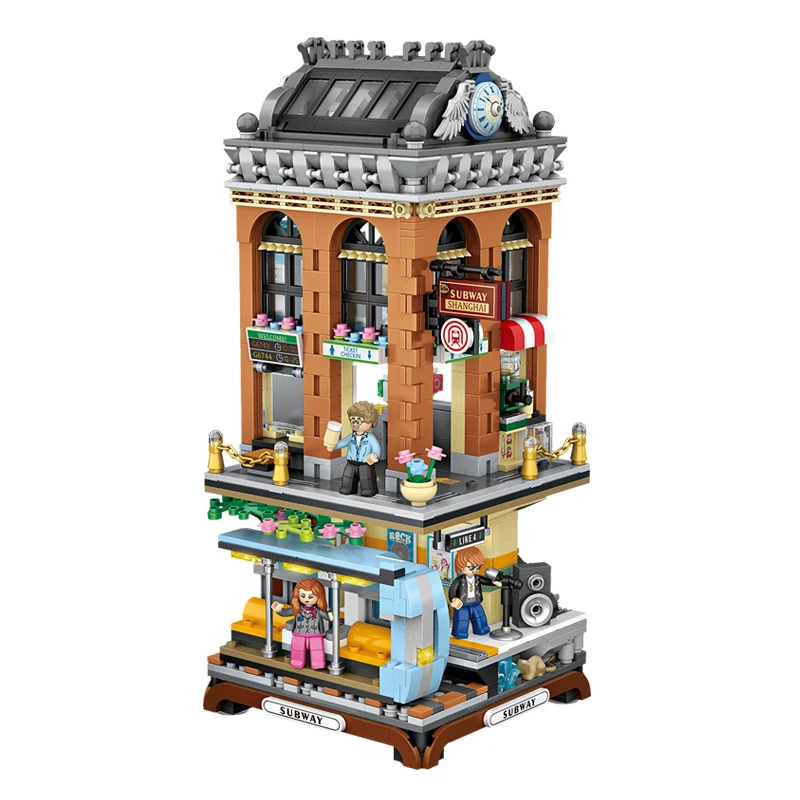 

New loz small particle mini Street building blocks building subway station corner decoration model children's toys and gift 1031