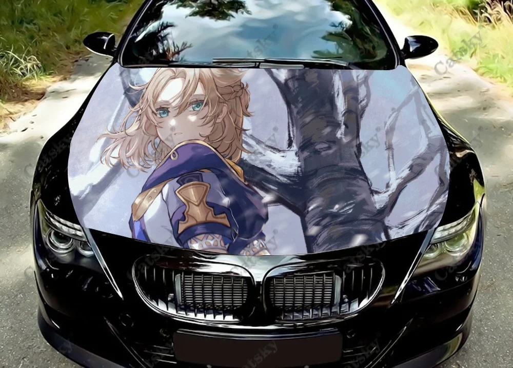 Автомобильные наклейки Genshin Impact Aether аксессуары наклейка на капот двигателя ПВХ