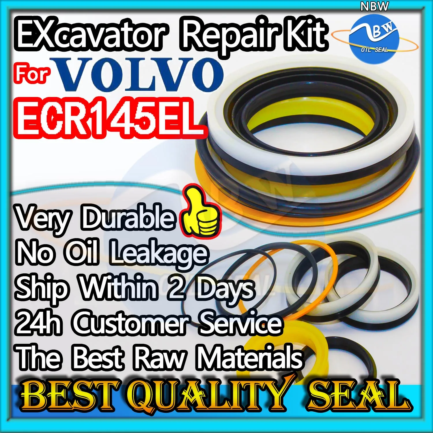 

For VOLVO ECR145EL High Quality Oil Seal Kit Excavator Repair Rebuild Parts MOTOR Piston Rod Shaft Replacement Dust Bushing BOOM