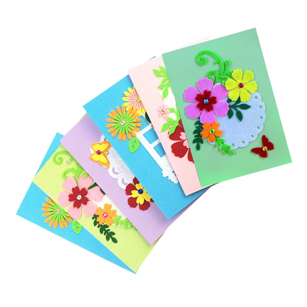

6pcs Greeting Cards Kit Kid Cards Material Greeting Cards Making Material for Families Kids