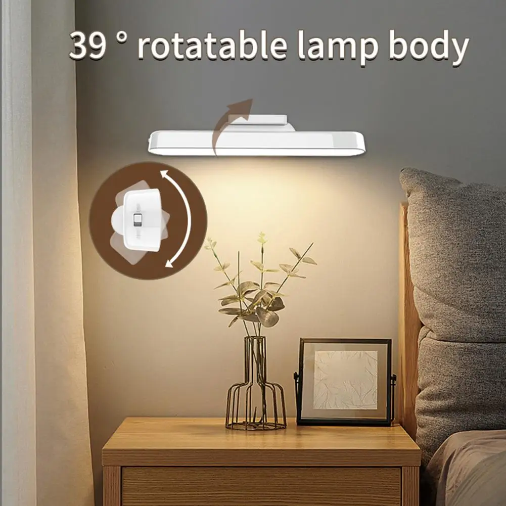 

Wall Light USB Rechargeable Voice Controlled Rotatable Eye Protection 3 Light Colors Mini High Brightness Reading Lamp Home