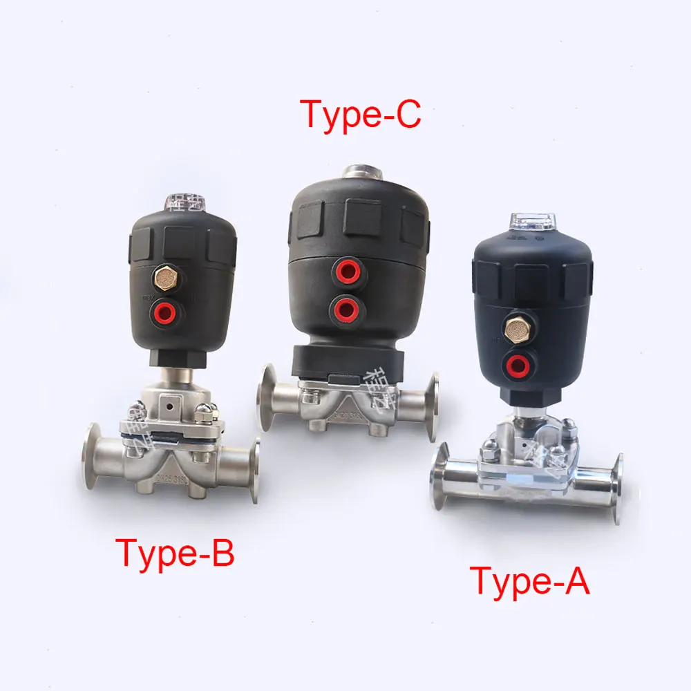 Фото DN8/10/15/20/25/32/40/50 x 1.5" Tri Clamp Sanitary Diaphragm Valve Pneumatically Actuated SUS 316L Stainless Homebrew Обустройство DN8/10/15/20/25/32/40/50 x 1.5" Tri Clamp Sanitary Diaphragm Valve Pneumatically Actuated SUS 316L Stainless Homebrew Обустройство