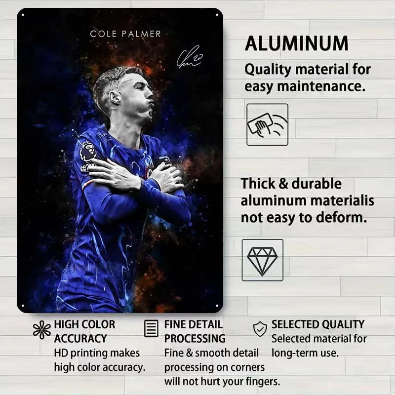 Cole Palmer футбольный художественный металлический знак спортивный плакат