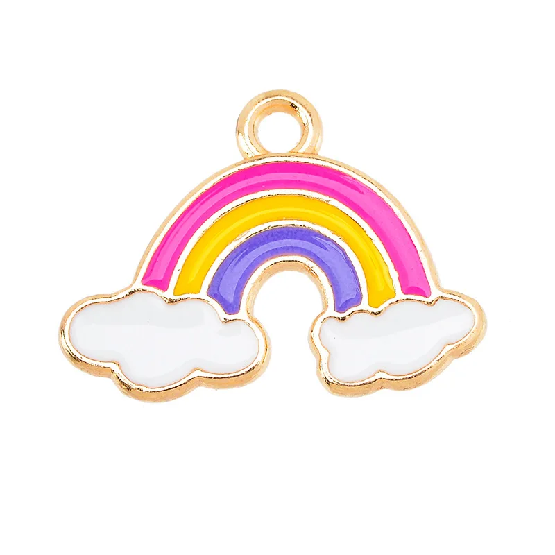 20Pcs Colorful Rainbow Clouds Enamel Charms Pendant for Jewelry Making Accessories DIY Earrings Necklace Supplies 19x14mm