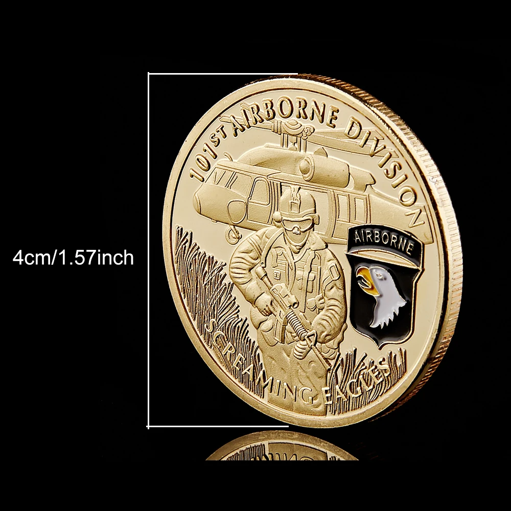 Армия США Кричащие Орлы 101st воздушно-качающееся подразделение позолоченная