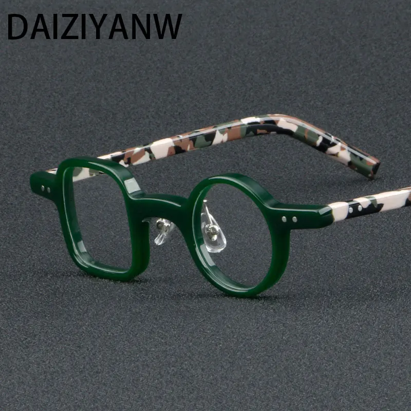 

Vintage Punk High Quality Acetate Optical Glasses Frames Men Women Two Color Splicing Fashion Prescription Eyeglasses
