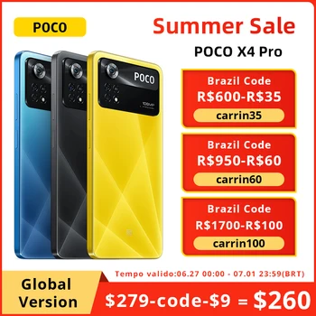 הגלובלי גרסה POCO X4 פרו 5G 6GB 128GB / 8GB 256GB Smartphone 108MP מצלמה Snapdragon 695 120Hz FHD + AMOLED DotDisplay 67W