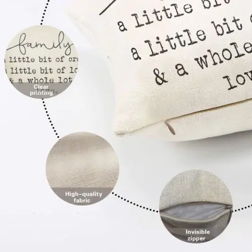 x nowoczesna rodzina Home Decor bawełniana lniana poszewka na poduszkę 18x18 cali niestandardowa DIY dostosowana do rzucania