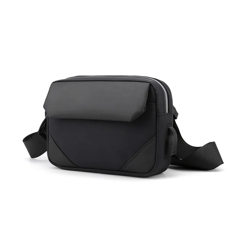 New Men's Fashion Pure Color Pu Leather Waist Bag Shoulder Bag Street Trend Multifunctional Single Shoulder Bag Wholesale