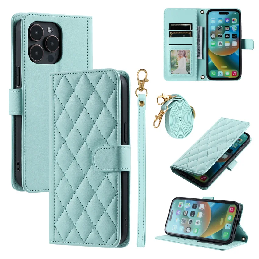 Фото Кожаный чехол-бумажник в клетку для Realme 5 5S 5i 6i 6 7 8 9 9i 10 11 Pro Plus 4G 5G C12Y C25Y C30 C31 C35 с отделениями для карт №3