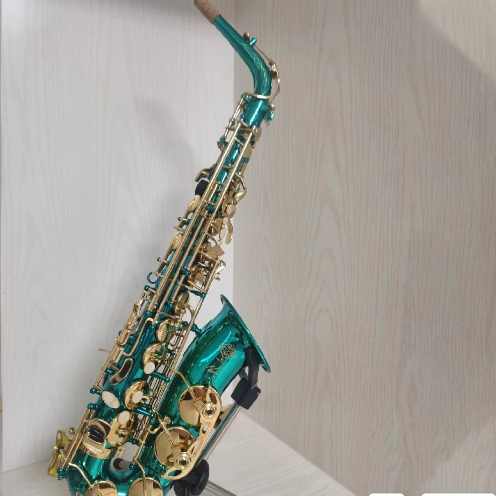 Новое поступление светло-голубой альт-саксофон R54 электронный плоский латунный