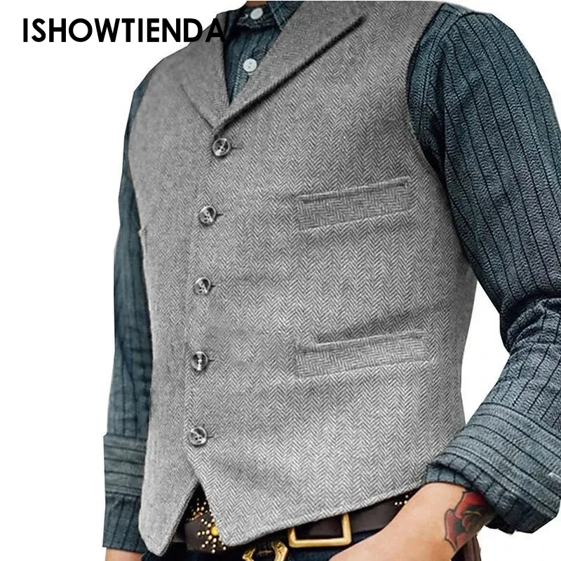 

Men's Suit Vest Wedding Business Waistcoat Jacket Casual Slim Fit Gilet Homme Vests For Groosmen Men Wedding Sleeveless Top