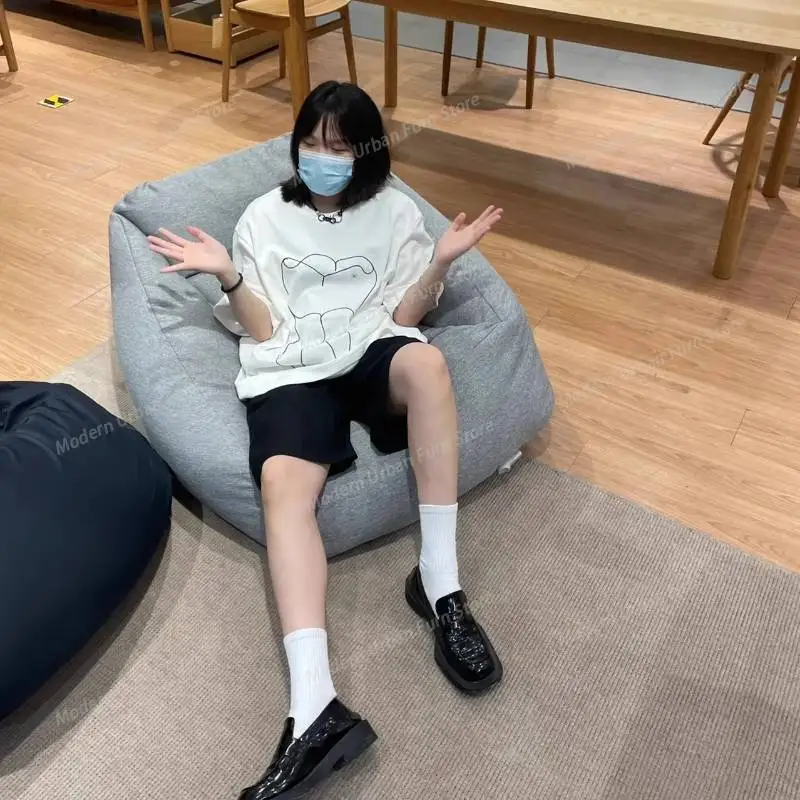 Фото Европейский желтый диван-мешок Lazy Bean Bag, синий классический мягкий современный диван-мешок Lazy Bean Bag для гостиной, мебель Perezoso Divano для дома №4