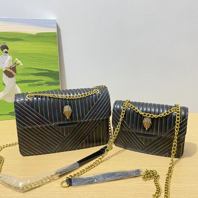 

UK Luxury Designer Shoulder Bag 2023 New Solid Color Women's Handbag Fashion Retro Crossbody Bag Premium Gold Chain Metal Logo