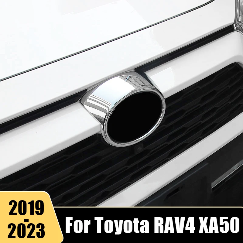 

For Toyota RAV4 XA50 2019-2021 2022 2023 RAV 4 ABS Car Front Frame Mark Grille Cover Trim Grill Emblem Badge Logo Case Sticker