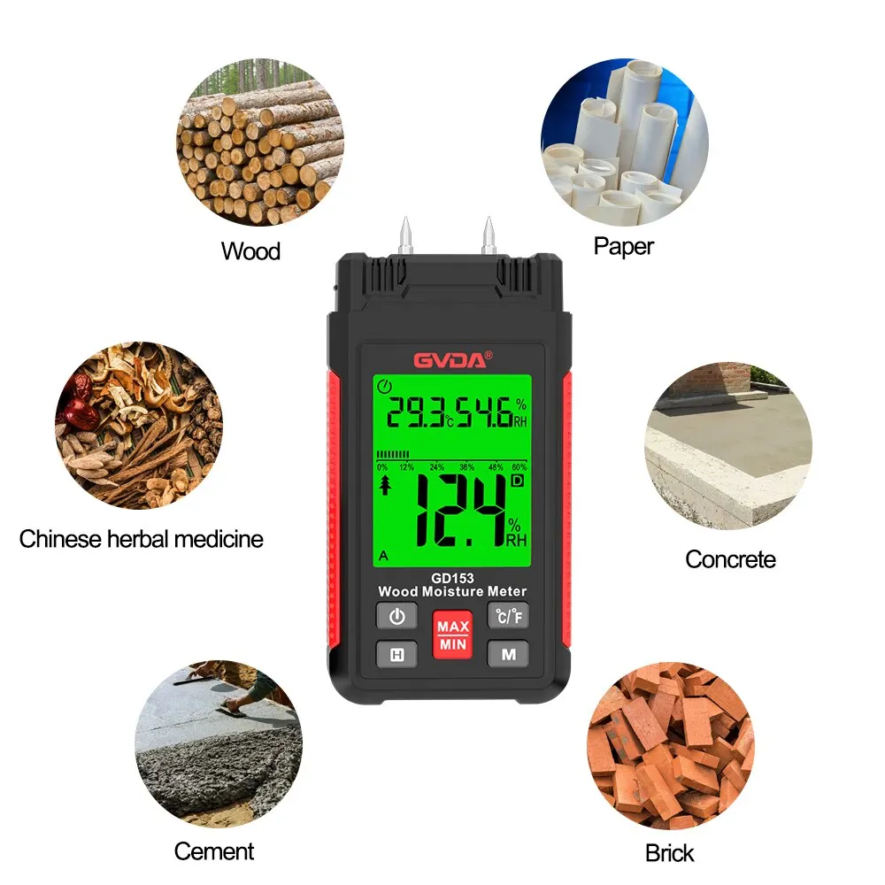 Цифровой измеритель влажности для деревянной и цементной плитки. Большой