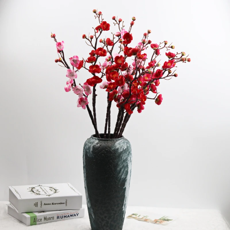 

Искусственный цветок сливы 60 см, Сельское свадебное украшение и украшение для дома в китайском стиле, украшение для гостиной